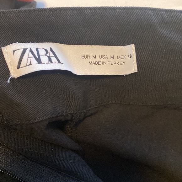 Zara Black Cropped Faded Cargo Pants Medium M Harem Cargo - Picture 8 of 11